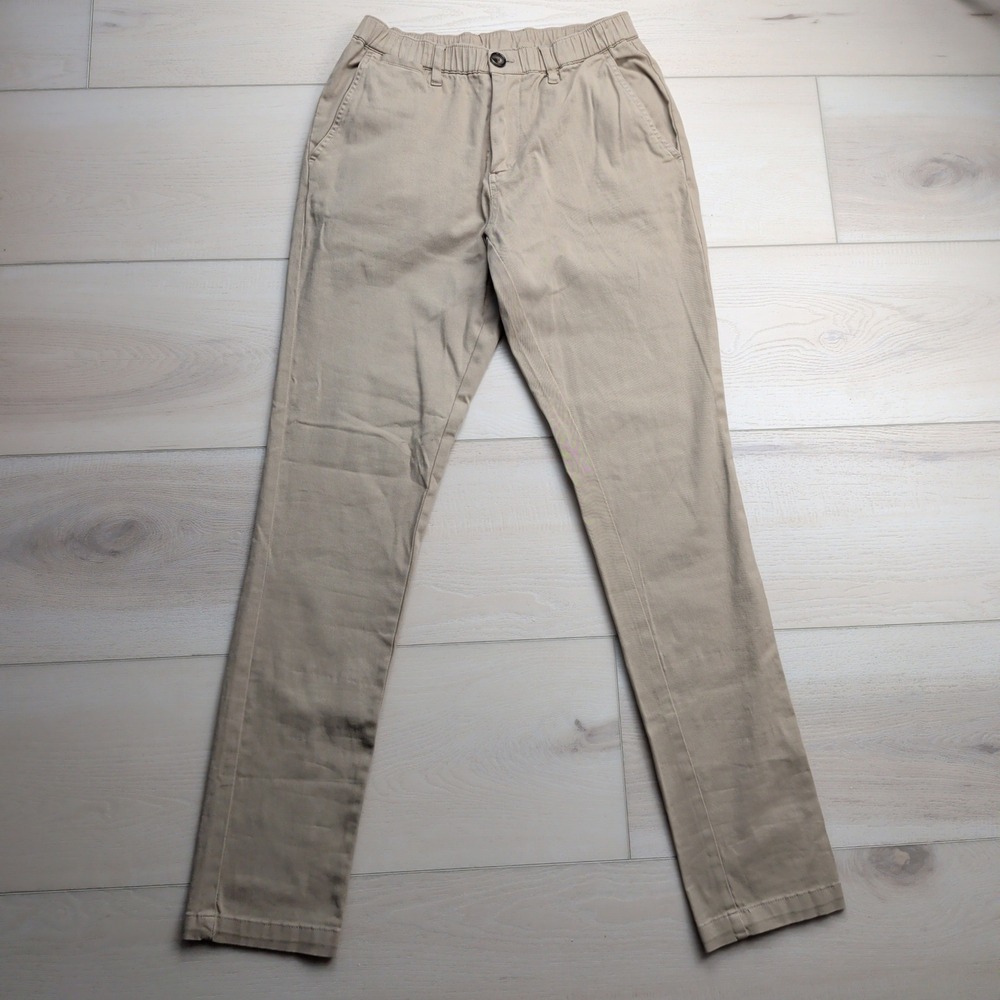 Cove USA Chino Pants Mens 28x34 (Fits 28x33) Khaki Slim Fit Stretch Twill